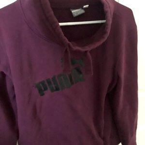 Cowl neck maroon puma pullover